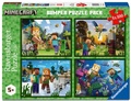 Cover: Kinderpuzzle 4x100 Teile - Minecraft - Biome erforschen - Ravensburger