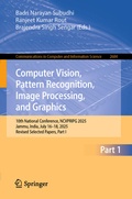Cover: Computer Vision, Pattern Recognition, Image Processing, and Graphics - Springer
