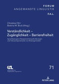 Cover: Verst&auml;ndlichkeit - Zug&auml;nglichkeit - Barrierefreiheit - Peter Lang Verlag