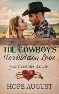 Enlarge image Cover: The Cowboy's Forbidden Love (Cornerstone Ranch, #2) - Hope August Inc