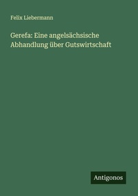 Enlarge image Cover: Gerefa - Antigonos Verlag