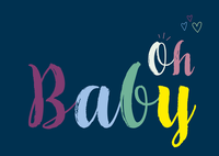 Abbildung von: "Oh Baby" Karte zur Geburt - MaauwiKids