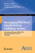 Cover: Annotation of Real-World Data for Artificial Intelligence Systems - Springer