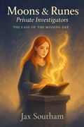 Cover: The Case of the Missing Day (Moons & Runes Private Investigators, #2) - Awakened Realm Ltd