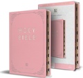 Cover: KJV Holy Bible, Large Print Handy Size format, Pink Premium Imitation Leather with Ribbon Marker, Red Letter, Thumb Index / - Origin