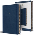 Cover: KJV Holy Bible, Large Print Handy Size format, Blue Premium Imitation Leather with Ribbon Marker, Red Letter, Thumb Index / - Origin