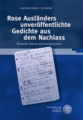 Cover: Rose Ausl&auml;nders unver&ouml;ffentlichte Gedichte aus dem Nachlass - Universit&auml;tsverlag Winter