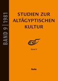 Cover: Studien zur Alt&auml;gyptischen Kultur Band 9 - Buske, H