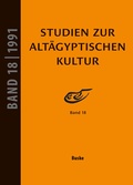 Cover: Studien zur Alt&auml;gyptischen Kultur Band 18 - Buske, H