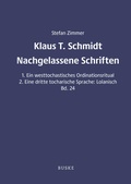 Cover: K. T. Schmidt: Nachgelassene Schriften - Buske, H