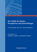 Cover: Die Vielfalt des Rechts - Perspektiven und Entwicklungen - Kovac, Dr. Verlag
