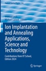 Cover: Ion Implantation and Annealing Applications, Science and Technology - Springer