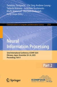 Enlarge image Cover: Neural Information Processing - Springer