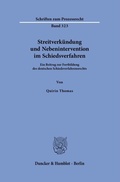 Abbildung von: Streitverkündung und Nebenintervention im Schiedsverfahren - Duncker & Humblot