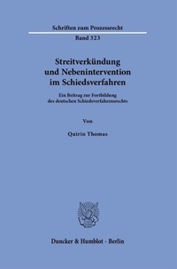Abbildung von: Streitverkündung und Nebenintervention im Schiedsverfahren - Duncker & Humblot