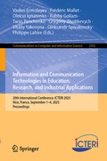 Cover: Information and Communication Technologies in Education, Research, and Industrial Applications - Springer