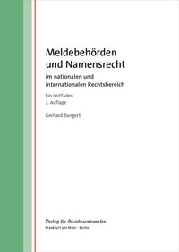 Abbildung von: Meldebehörden und Namensrecht - Verlag für Standesamtswesen