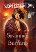 Cover: Savannah is Burning (The Savannah Time Travel Mysteries, #4) - Susan Kiernan-Lewis