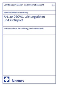 Abbildung von: Art. 20 DSGVO, Leistungsdaten und Profisport - Nomos