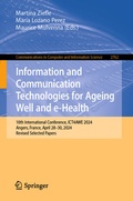 Cover: Information and Communication Technologies for Ageing Well and e-Health - Springer
