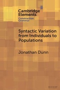 Cover: Syntactic Variation from Individuals to Populations - Cambridge University Press