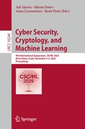 Cover: Cyber Security, Cryptology, and Machine Learning - Springer
