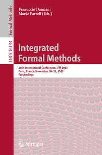 Enlarge image Cover: Integrated Formal Methods - Springer