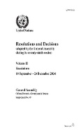 Cover: Resolutions and Decisions Adopted by the General Assembly During Its Seventy-ninth Session: Volume II - United Nations