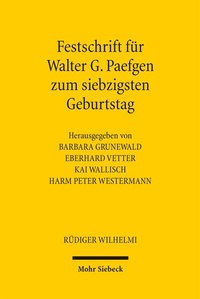 Abbildung von: Festschrift für Walter G. Paefgen zum siebzigsten Geburtstag - Mohr Siebeck