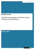 Cover: Die Widerstandsgruppe um Herbert Baum. Wirkung und Einordnung - GRIN Verlag