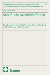 Abbildung von: Schriftliche Schiedsverfahren - Nomos