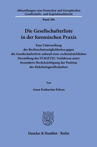 Bild: Die Gesellschafterliste in der forensischen Praxis - Duncker & Humblot