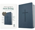 Cover: NLT Premium Value Compact Bible, Filament Enabled (Leatherlike, Navy Cross) - Tyndale House Publishers
