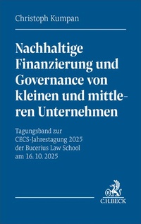 Enlarge image Cover: Nachhaltige Finanzierung und Governance von kleinen und mittleren Unternehmen - C.H.BECK