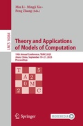 Cover: Theory and Applications of Models of Computation - Springer