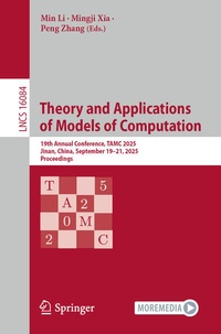 Enlarge image Cover: Theory and Applications of Models of Computation - Springer