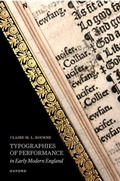 Cover: Typographies of Performance in Early Modern England - Oxford University Press