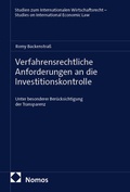Cover: Verfahrensrechtliche Anforderungen an die Investitionskontrolle - Nomos