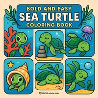 Enlarge image Cover: Bold & Easy Sea Turtle Coloring Book - Revive Coloring Books
