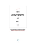 Cover: NOTIZ ZUM UNTERGANG DER WELT - VON UFER ZU UFER