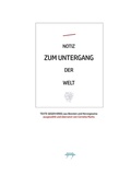 Cover: NOTIZ ZUM UNTERGANG DER WELT - tredition