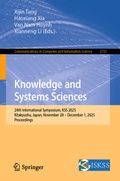 Cover: Knowledge and Systems Sciences - Springer