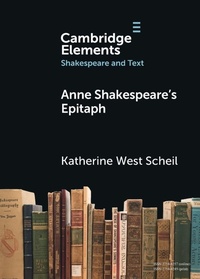 Enlarge image Cover: Anne Shakespeare's Epitaph - Cambridge University Press