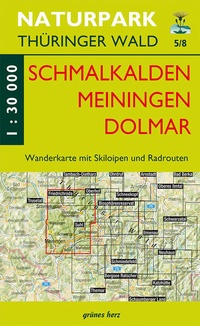Abbildung von: Wanderkarte Schmalkalden, Meinigen, Dolmar - grünes herz