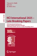 Cover: HCI International 2025 - Late Breaking Papers - Springer