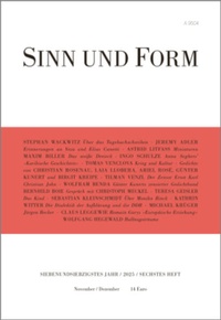 Enlarge image Cover: Sinn und Form 6/2025 - SINN und FORM