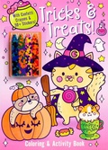 Cover: Tricks & Treats! Coloring & Activity Book with Confetti Crayons & 50+ Stickers! - Silver Dolphin Books