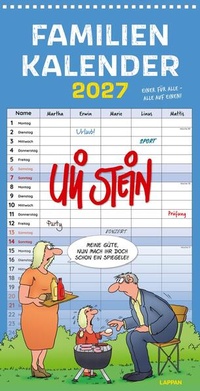 Bild vergrößern Bild: Uli Stein Familienkalender 2027: Familienplaner mit 5 Spalten - Lappan