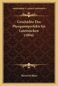 Cover: Geschichte Des Plusquamperfekts Im Lateinischen (1894) - Kessinger Publishing
