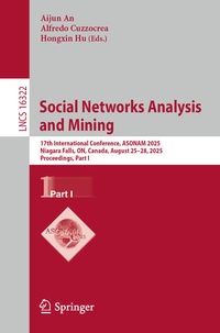 Enlarge image Cover: Social Networks Analysis and Mining - Springer